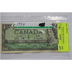 1954 CANADIAN $1 DOLLAR BILL