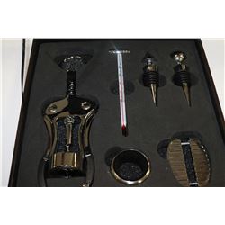 SILVER TONED WINE SET IN CASE