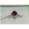 Image 1 : .925 SILVER PURPLE AMETHYST RING SIZE 6.5