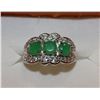 Image 1 : .925 SILVER NATURAL EMERALD RING