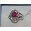 Image 1 : .925 SILVER NATURAL RUBY & CZ RING SIZE 6.5