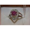 Image 1 : .925 NATURAL RUBY & CZ RING SIZE 5.5