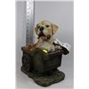 Image 1 : LABRADOR PUPPIE IN CART GARDEN STATUETTE