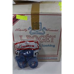 BOX OF TORONTO BLUE JAYS SLIPPERS ( AS THEY COME )