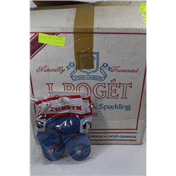 BOX OF TORONTO BLUE JAYS SLIPPERS ( AS THEY COME )