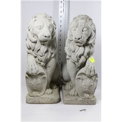 PAIR OF CEMENT LIONS