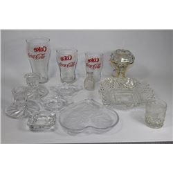 LOT OF APX 13 GLASSWARE PIECES