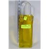 Image 1 : 13" TALL YELLOW GLASS BAG VASE