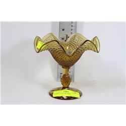 AMBER ART GLASS DISH