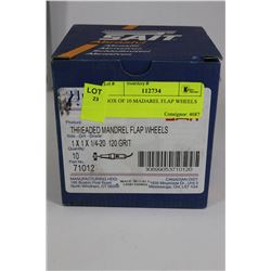 CASE OF THREADED MANDREL FLAP WHEELS X3