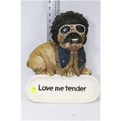 ELVIS BULL-DOG "LOVE ME TENDER" WALL HANGING