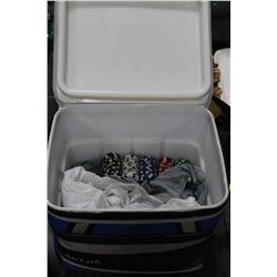 BOX FULL OF ASSORTED POKER CHIPS