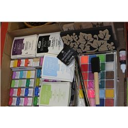 FLAT OF NEW ART STAMPS, STAMP PADS, INK &