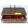 Image 1 : WOODEN MENS JEWELRY BOX  W/ CONTENTS