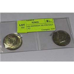 1967 -69 USA KENNEDY SILVER HALF DOLLAR X2