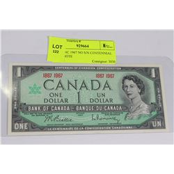 GEM UNC 1967 NO S/N CENTENNIAL BANKNOTE