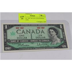 GEM UNC 1967 NO S/N CENTENNIAL BANKNOTE