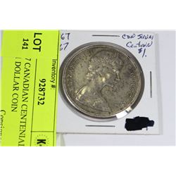 1867-1967 CANADIAN CENTENIAL SILVER 1 DOLLAR COIN