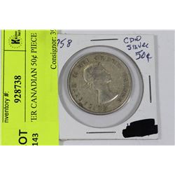 1958 SILVER CANADIAN 50¢ PIECE