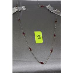 10K WHITE GOLD LADIES RUBY NECKLACE