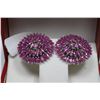 Image 1 : .925 SILVER GEMSTONE EARRINGS ( NATURAL RUBY )