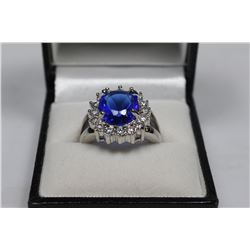 LADIES PLATINUM RHODIUM  & DIAMONELLE RING