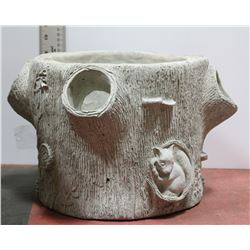 CONCRETE TREE TRUNK PLANTER