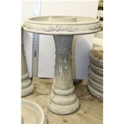 CONCRETE FLORAL BOW TIE BIRD BATH