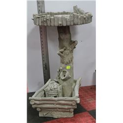CONCRETE TREE TRUNK BIRD BATH