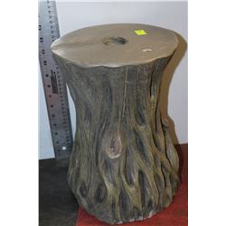 PAINTED CONCRETE TREE TRUNK PLANTER STAND