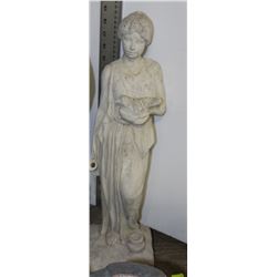 CONCRETE LADY W/ BIRD STATUE