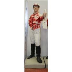 CONCRETE PAINTED HORSE JOCKEY