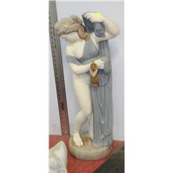 CONCRETE PAINTED GREEK LADY STATUE