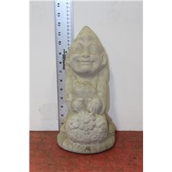 CONCRETE GARDEN GNOME W/ DAISIES