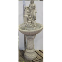 LARGE LADY CONCRETE FOUNTAIN BIRD BATH