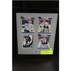 4 FRAMED & SIGNED EDMONTON OILERS HOCKEY CARDS