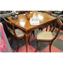 VINTAGE DRAW LEAF TABLE & 4 CHAIRS