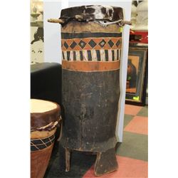 40" TALL HANDMADE AFRICAN DRUM