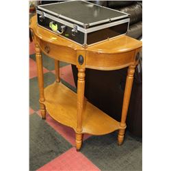 OAK TWO TIERED HALLWAY TABLE WITH DRAWER