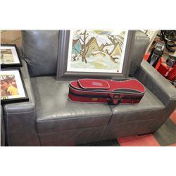 GREY LEATHERETTE  66" LOVE SEAT