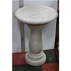 CONCRETE SUN/MOON AND STAR BIRD BATH