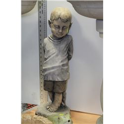 PAINTED BOY GARDEN STATUE