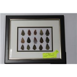 15 AUTHENTIC ARROWHEADS (FRAMED)