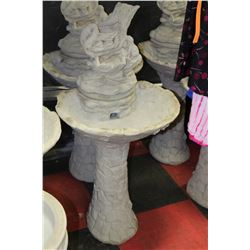 CONCRETE BADGER BIRD BATH FOUNTAIN