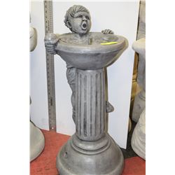 PAINTED BOY BIRDBATH