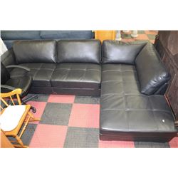 NEW BLACK LEATHERETTE 'L' SHAPED SECTIONAL