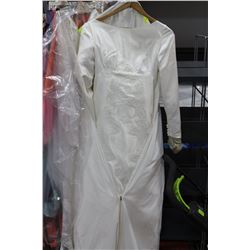 IVORY SATIN, CATHEDRAL TRAIN WEDDING DRESS