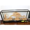 Image 1 : HAND CARVED CORK 3D SCENE IN WOOD & GLASS DISPLAY