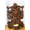 Image 1 : LARGE BROWN 'HAPPY BUDDHA' STATUETTE
