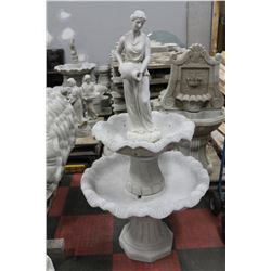 LARGE CONCRETE DBL LEAF LADY FOUNTAIN